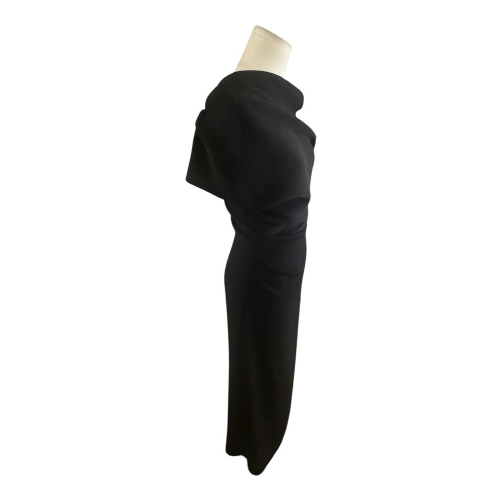 Zara Black Asymmetrical Midi Dress - Picture 7 of 13